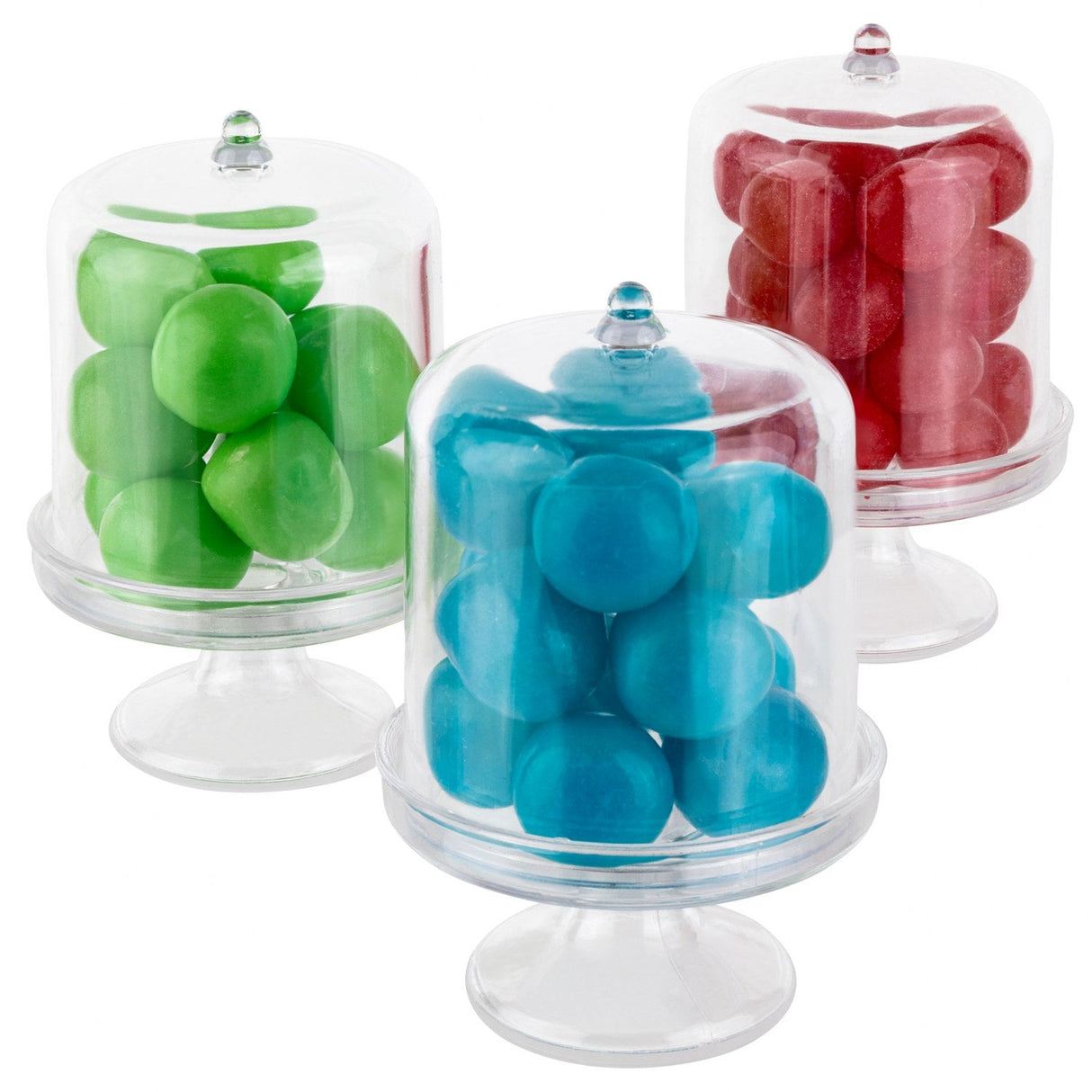 Mini Cake Dish Shaped Acrylic Candy Boxes 16 Pack 2.125"X3.5" by Hammont