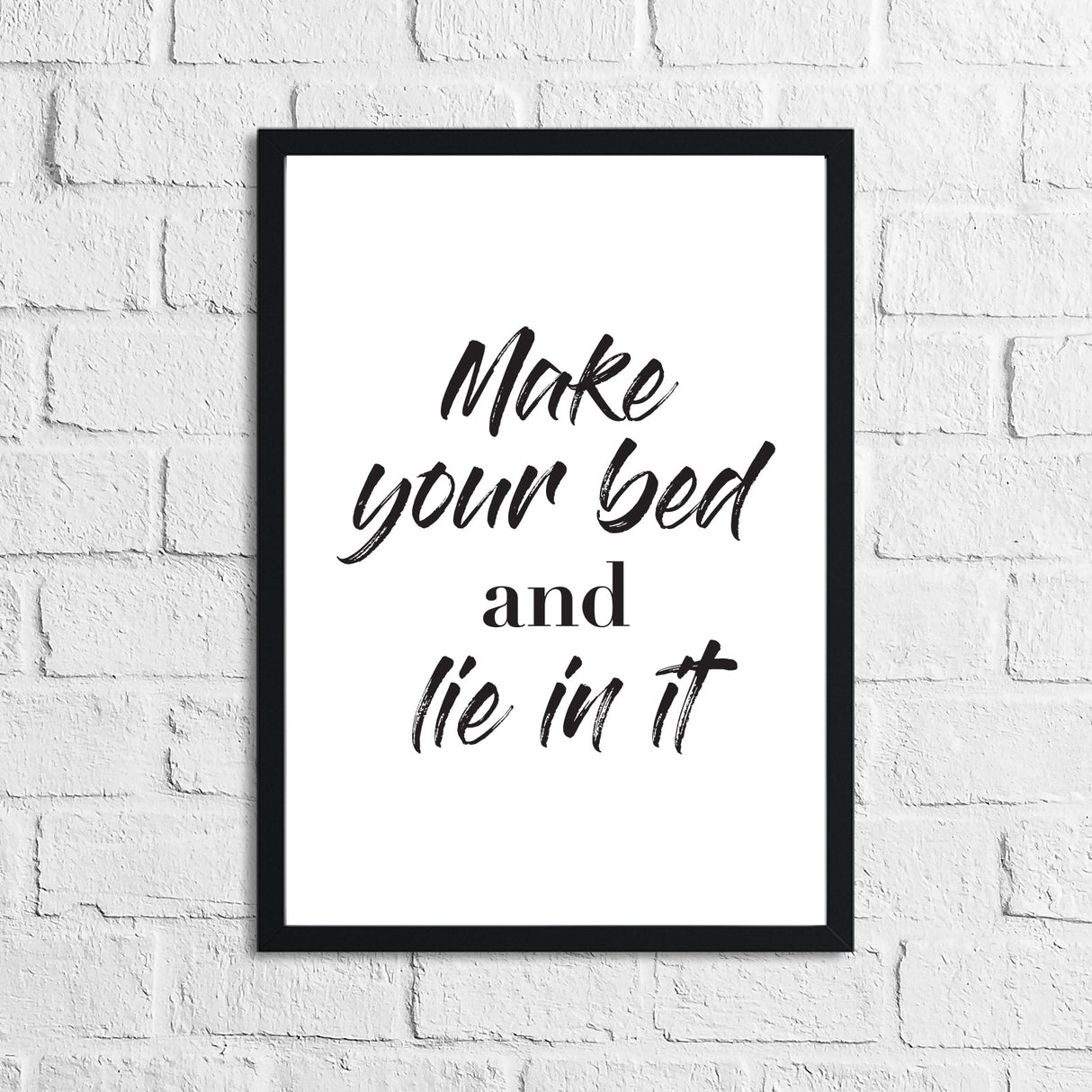 Make Your Bed & Lie In It Bedroom Simple Decor Print by WinsterCreations™ Official Store