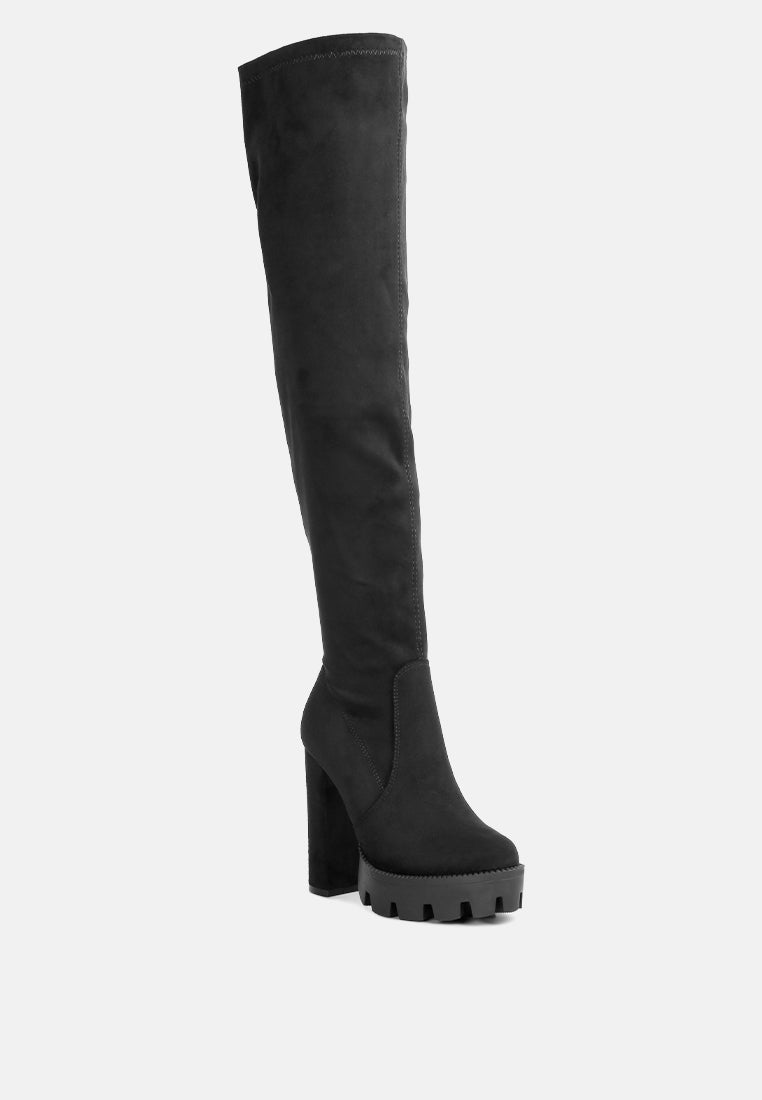 maple faux suede long boots by London Rag