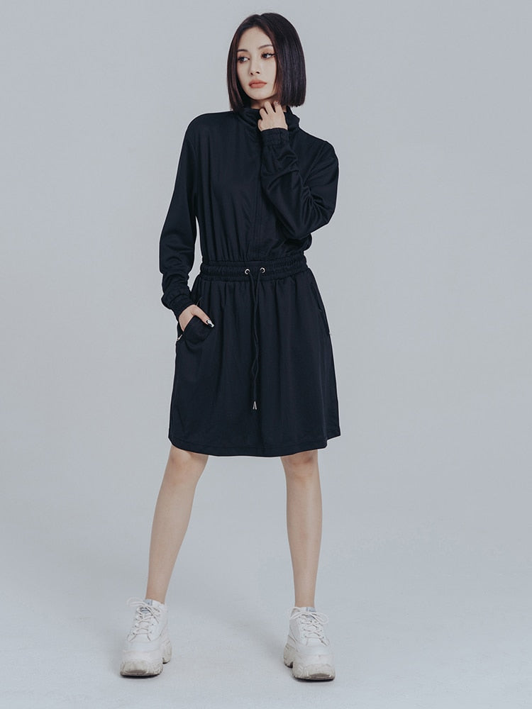 Mooni Drawstring Sweatshirt Dress by Marigold Shadows