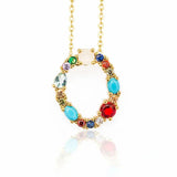 Lettre Multicolor Initial Charm Necklace by Marigold Shadows