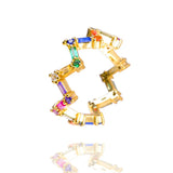 Zigzaga Rainbow Ring Gold by Marigold Shadows