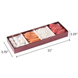 Four Section Maroon Tray 8 Packs Gift Box With Clear Cover 11" X 3.75" X 1.25" by Hammont