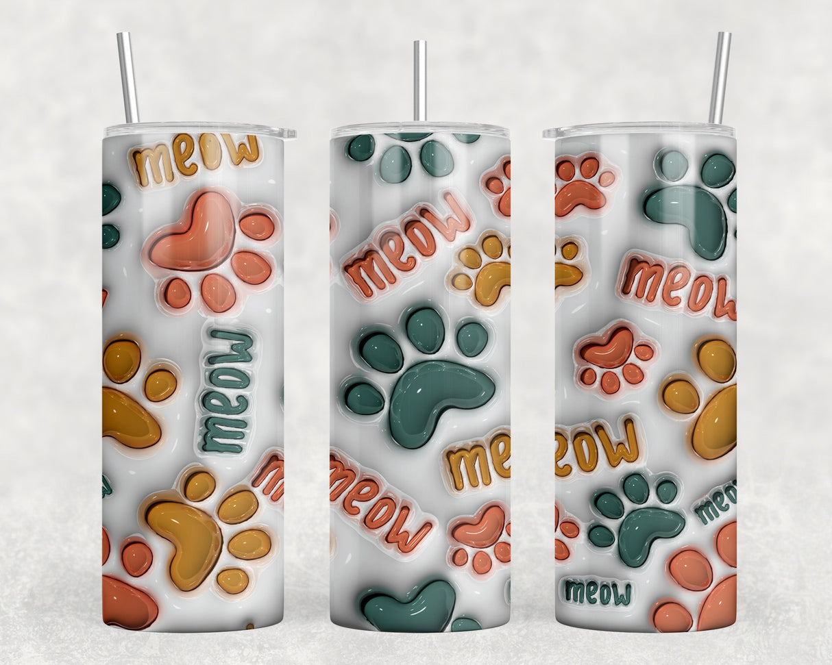 Meow|Skinny Tumbler|Optional Bluetooth Speaker| Speaker Color Varies by Rowdy Ridge Co