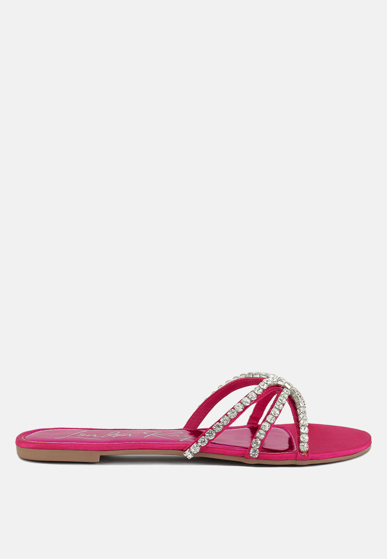 mezzie diamante embellished flat sandals by London Rag