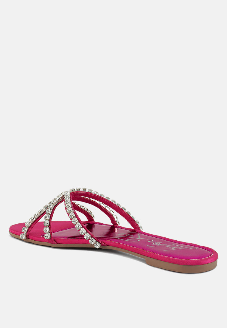 mezzie diamante embellished flat sandals by London Rag