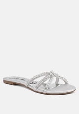 mezzie diamante embellished flat sandals by London Rag