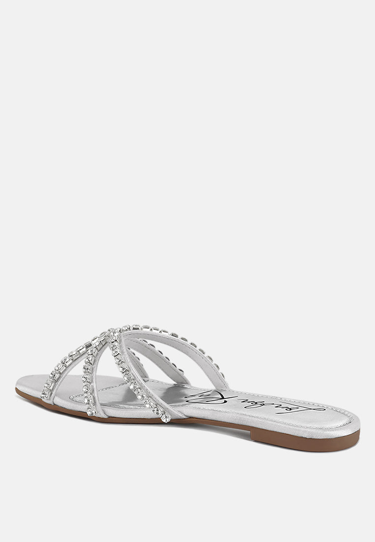 mezzie diamante embellished flat sandals by London Rag