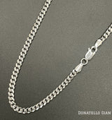 Sterling Silver 925 Miami Cuban Link Chain 4MM, 16"-24", Cuban Curb Chain Necklace, Italian Made Sterling Silver 925 Unisex Chain by Donatello Gian