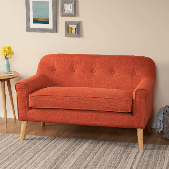 Mid Century Love-seat Sofa Wood Beech Color by Plugsus Home Furniture