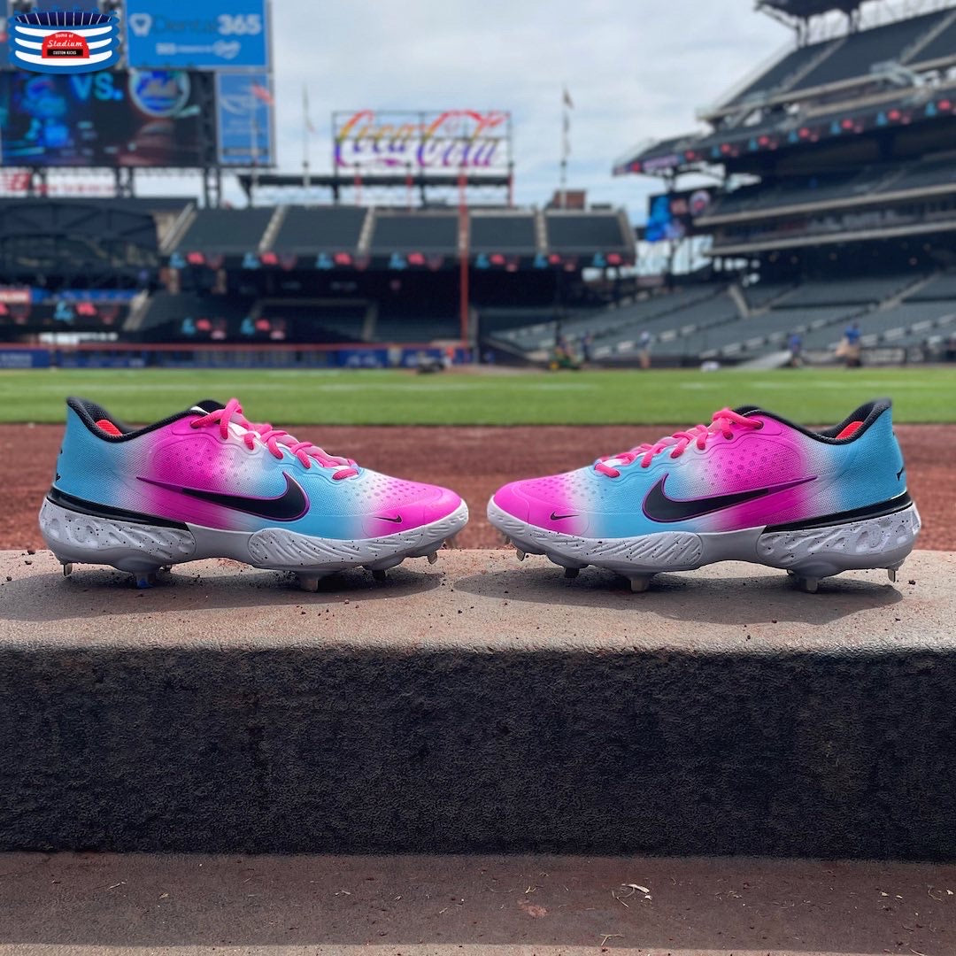 "Miggy Nights" Nike Alpha Huarache Elite 3 Low Cleats by Stadium Custom Kicks