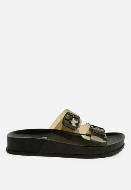 minata platform buckled slide sandals by London Rag