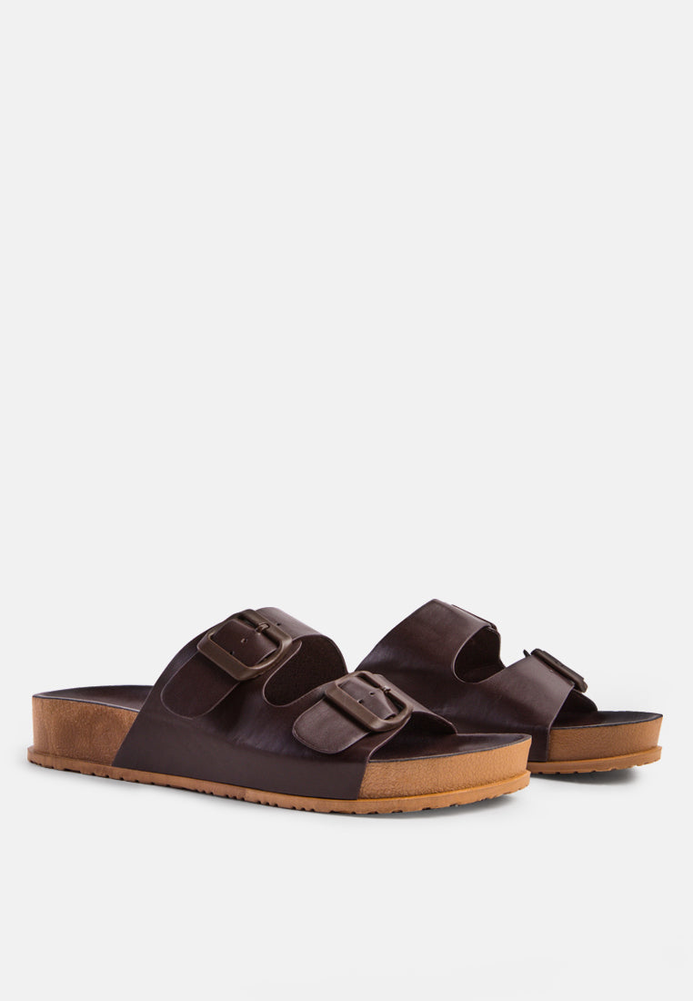 minata platform buckled slide sandals by London Rag