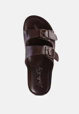 minata platform buckled slide sandals by London Rag