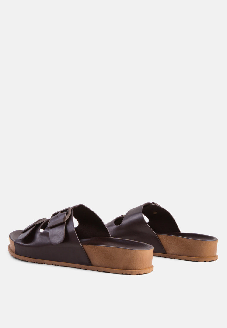 minata platform buckled slide sandals by London Rag