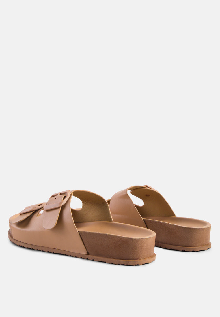 minata platform buckled slide sandals by London Rag