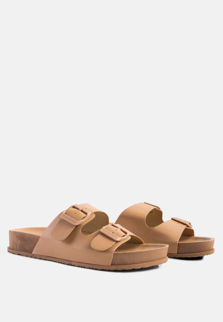 minata platform buckled slide sandals by London Rag