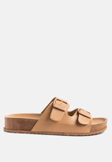 minata platform buckled slide sandals by London Rag