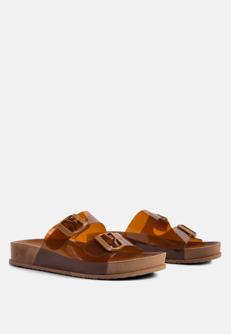 minata platform buckled slide sandals by London Rag