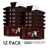 12 Pack of Flushable Mario Lopez Man Wipes (1200 Mint Scented Wipes) by Pursonic