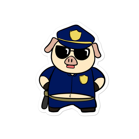 Police Pig Cartoon - Bubble-free stickers by Proud Libertarian