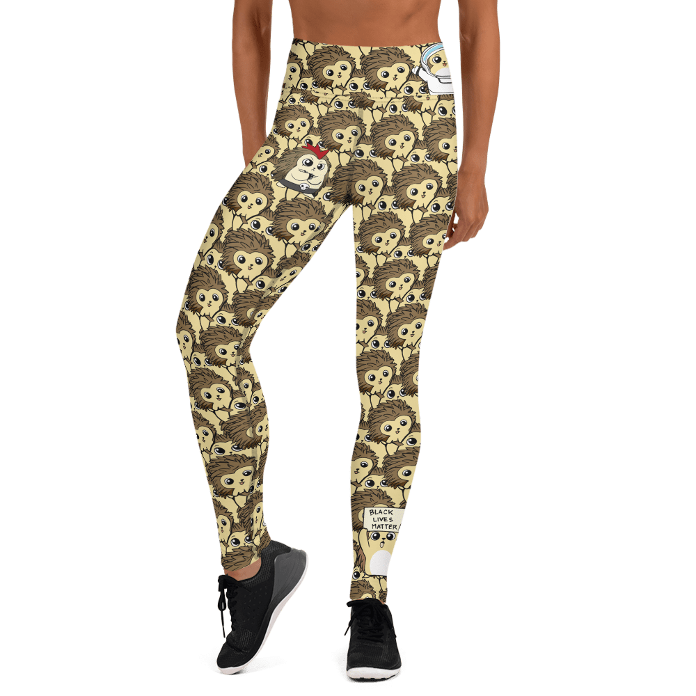 Libertarian Party Cartoon Porcupine Yoga Leggings by Proud Libertarian