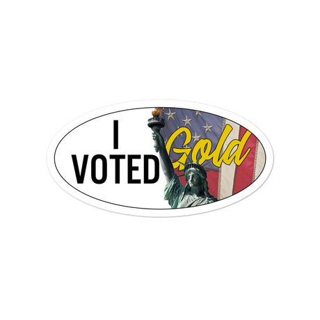 I Voted Gold - Large Vote Stickers (Design 3) by Proud Libertarian