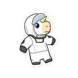 Space Unicorn Cartoon - Bubble-free stickers by Proud Libertarian