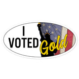 I Voted Gold - Large Vote Stickers (Design 4) by Proud Libertarian