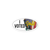 I Voted Gold - Large Vote Stickers (Design 3) by Proud Libertarian