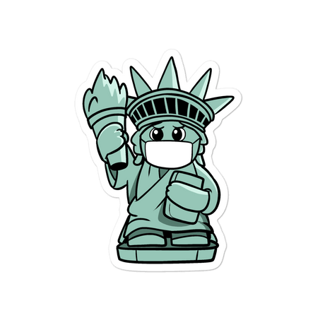 Masked Liberty Cartoon - Bubble-free stickers by Proud Libertarian