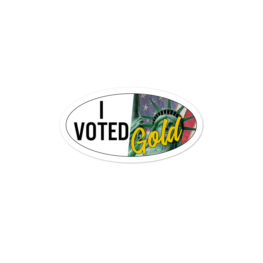 I Voted Gold - Large Vote Stickers (Design 1) by Proud Libertarian