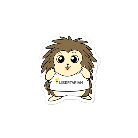 Libertarian Party Cartoon Porcupine - Bubble-free stickers by Proud Libertarian