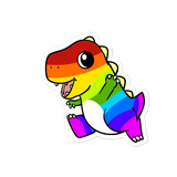 LGBTQ Tyrannosaurus Rex Cartoon - Bubble-free stickers by Proud Libertarian