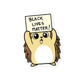 Black Lives Matter Porcupine Cartoon - Bubble-free stickers by Proud Libertarian