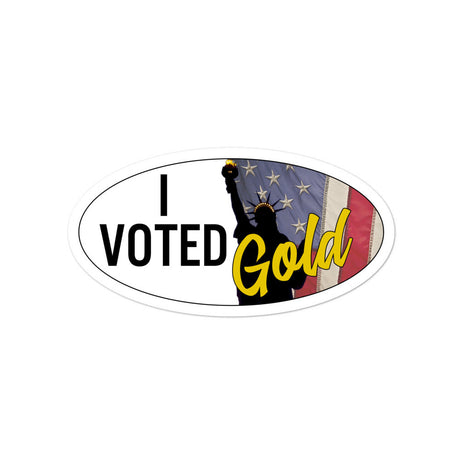 I Voted Gold - Large Vote Stickers (Design 4) by Proud Libertarian