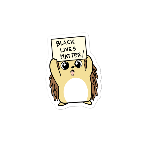 Black Lives Matter Porcupine Cartoon - Bubble-free stickers by Proud Libertarian