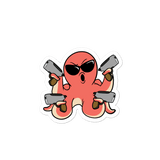 Second Amendment Octopus Cartoon - Bubble-free stickers by Proud Libertarian