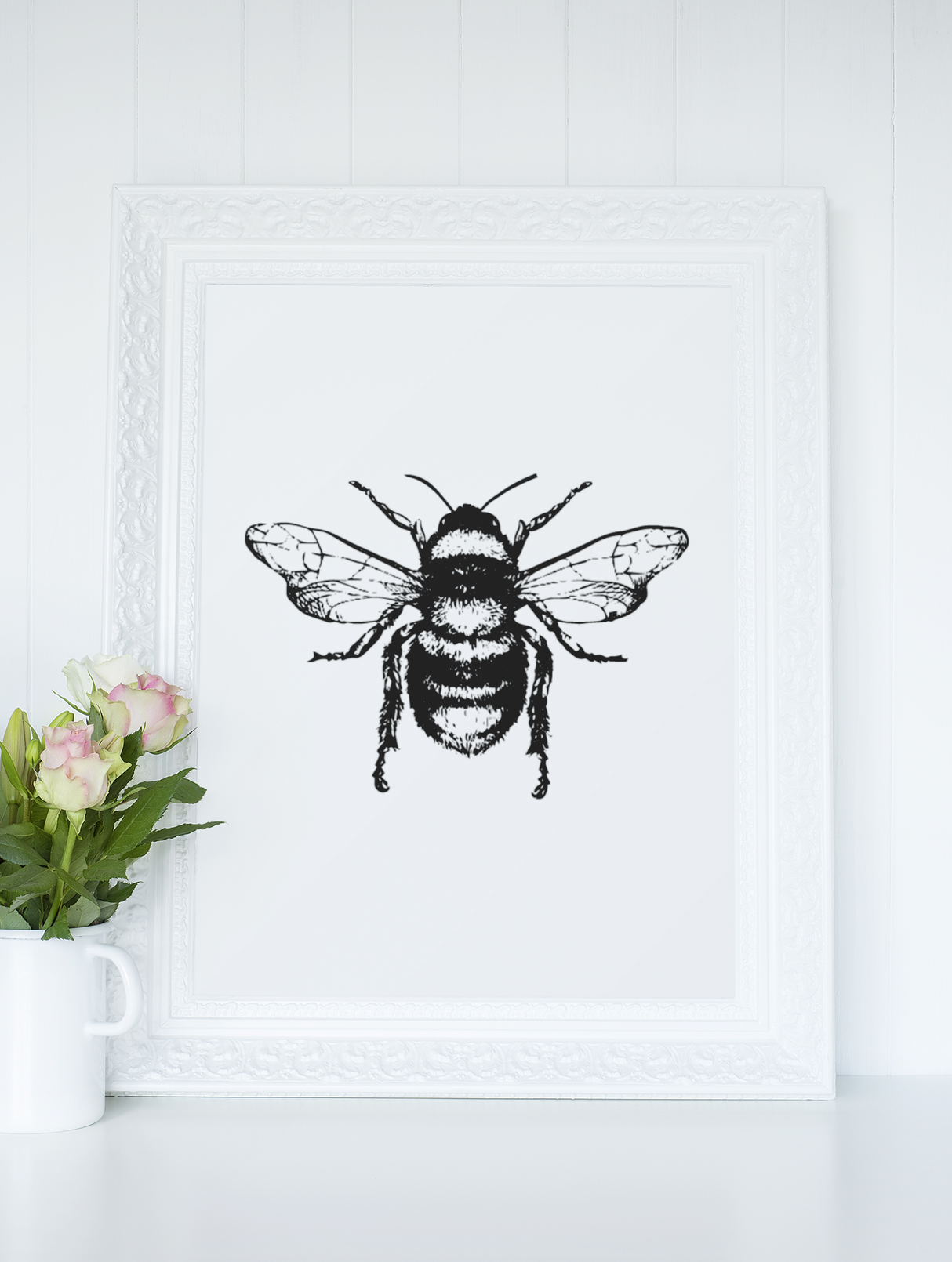 Bumble Bee Cute Simple Home Wall Decor Print by WinsterCreations™ Official Store