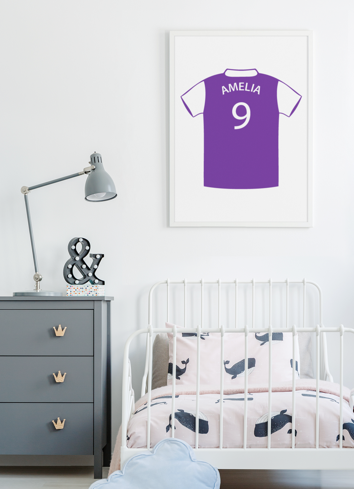 Personalised Football Rugby Team Shirt Child Name Age Wall Art Home Decor Print by WinsterCreations™ Official Store