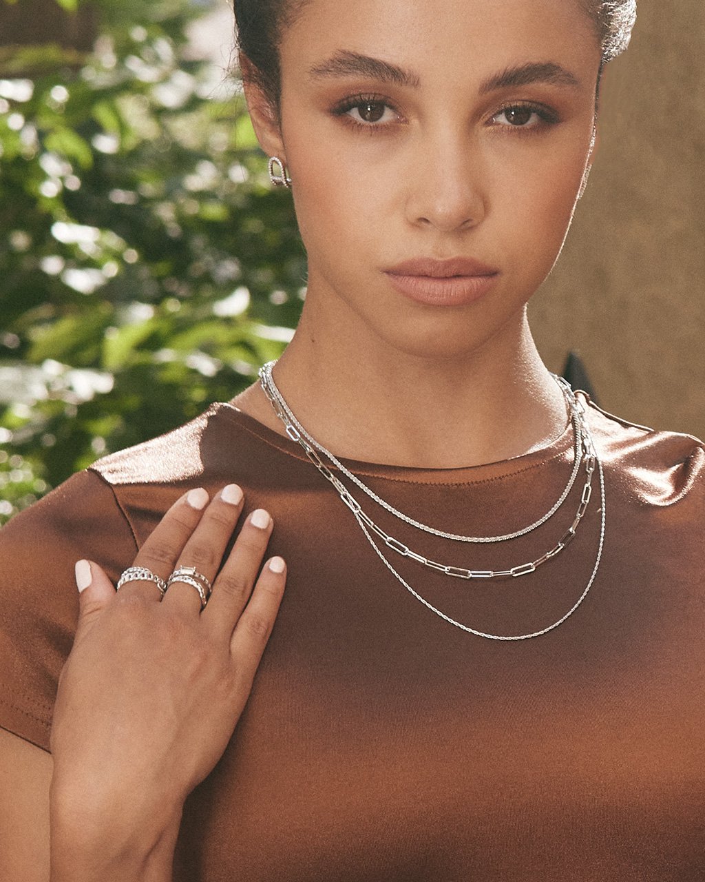 Kori Triple Layered Chain Necklace by Sterling Forever