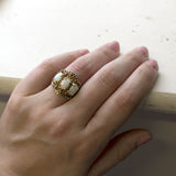 Vintage Ring Austrian Crystal Cocktail Ring Antique 18k Gold Womans Jewelry by PVD Vintage Jewelry