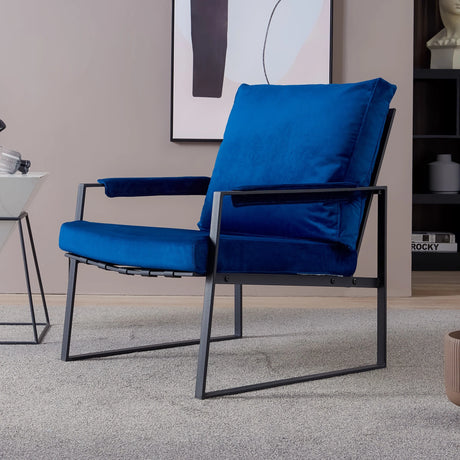 Modern Relax Single Arms Chair With Velvet Cushion by Blak Hom