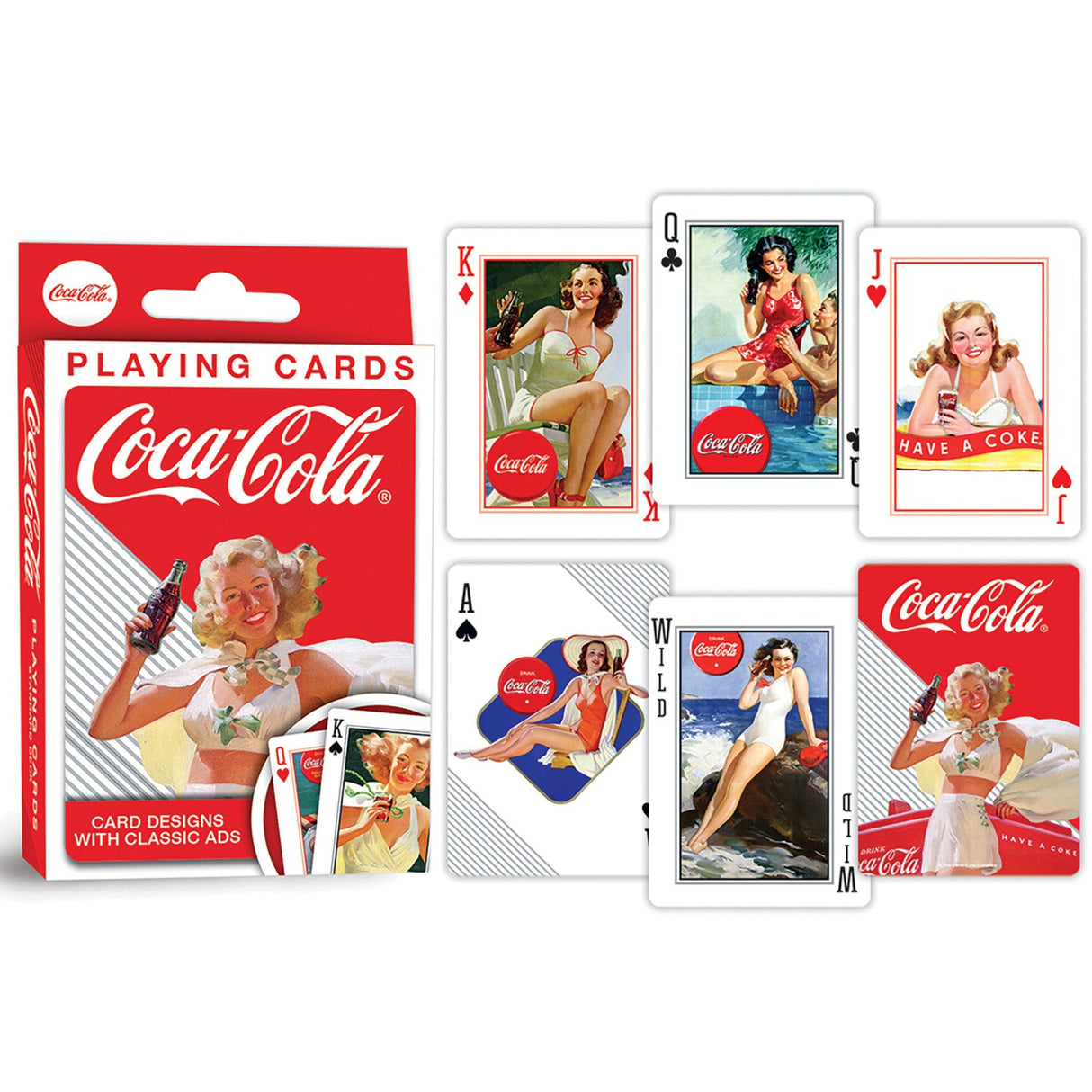 Coca-Cola Classic Ads Playing Cards - 54 Card Deck by MasterPieces Puzzle Company INC