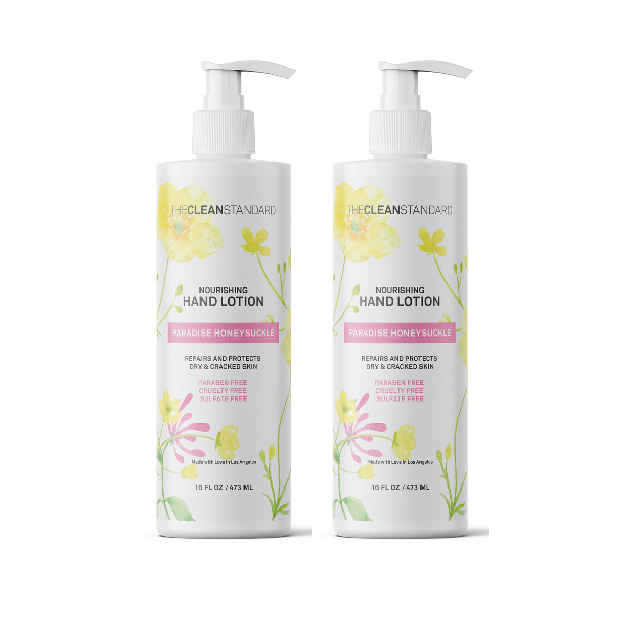 Moisturizing Hand Lotion for Dry Skin and Moisturizer with Shea Butter | Hydrating Non Greasy Hand Cream for Women and Men by THE CLEAN STANDARD | 2 Bottle Set x 16 fl oz with Lotion Pump by  Los Angeles Brands