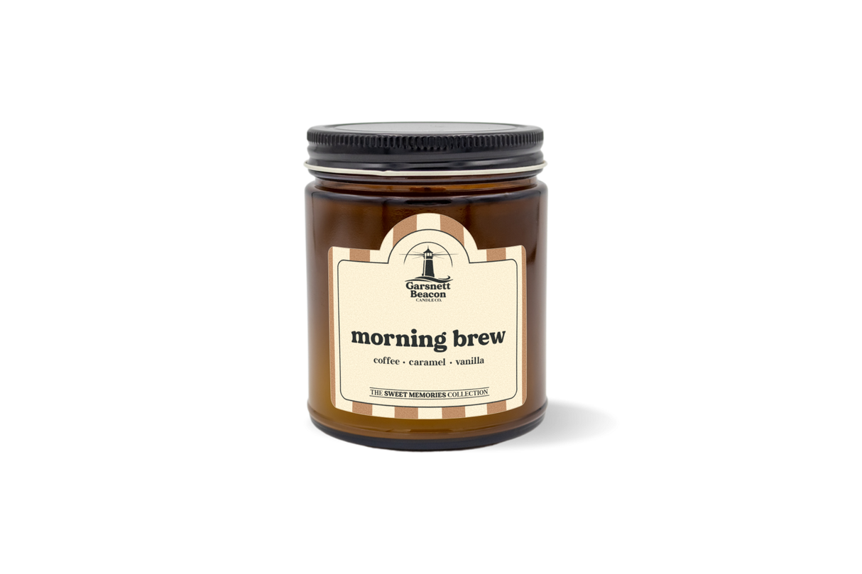 Morning Brew Candle - Coffee, Caramel, Vanilla Scent by Garsnett Beacon Candle Co.