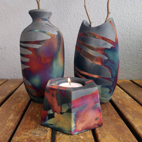 Raku  Pottery Birthday Gift Set - Keihatsu, Koi, Koban by RAAQUU