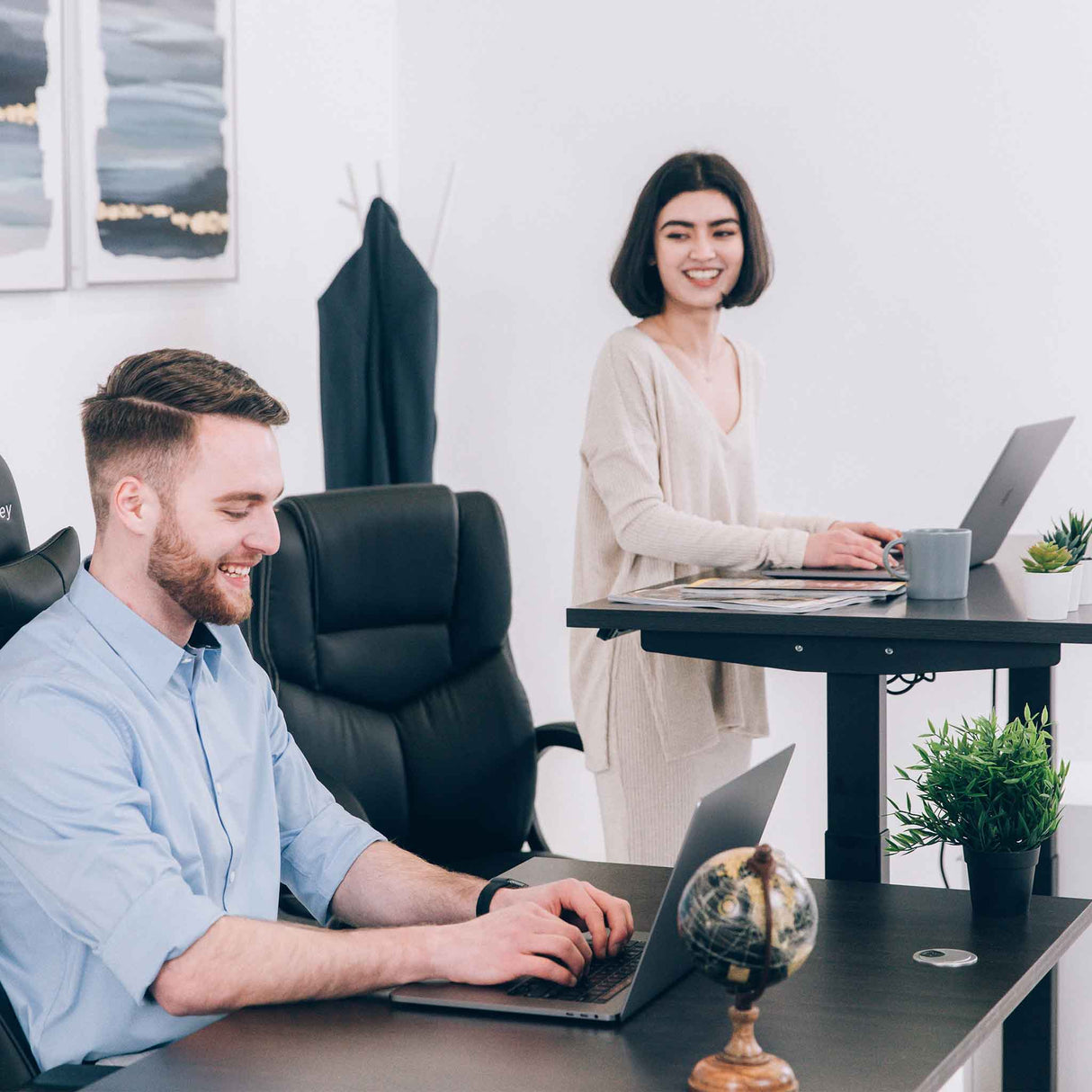 MotionGrey - Motion Series - Standing Desk with Table Top by Level Up Desks