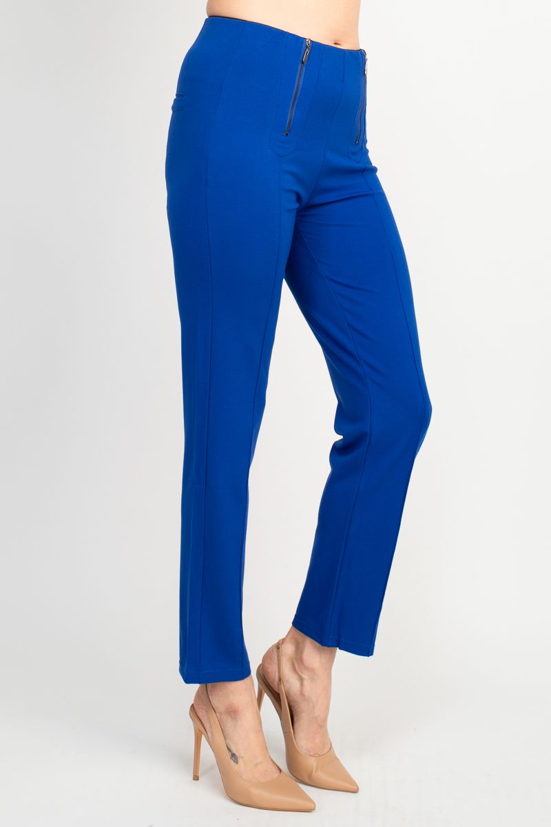 Nicole Miller Banded Mid Waist Solid Millennium Pant - Surf the Web by Curated Brands