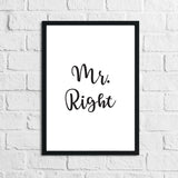 Mr Right Mrs Always Right Bedroom Simple Decor Set Of 2 Prints by WinsterCreations™ Official Store